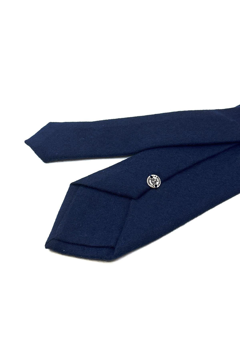 Lacivert Düz Desen Mendilli Klasik Yün Kravat KK12098