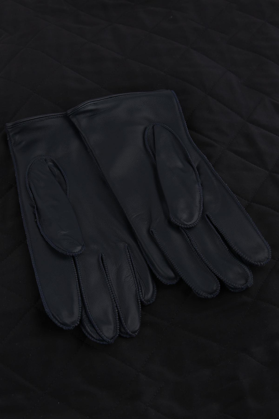 Lacivert Düz Hakiki Deri Erkek Eldiven EL37