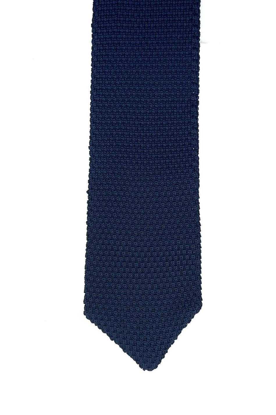 Lacivert Düz Üçgen Örgü Kravat ÖR8321