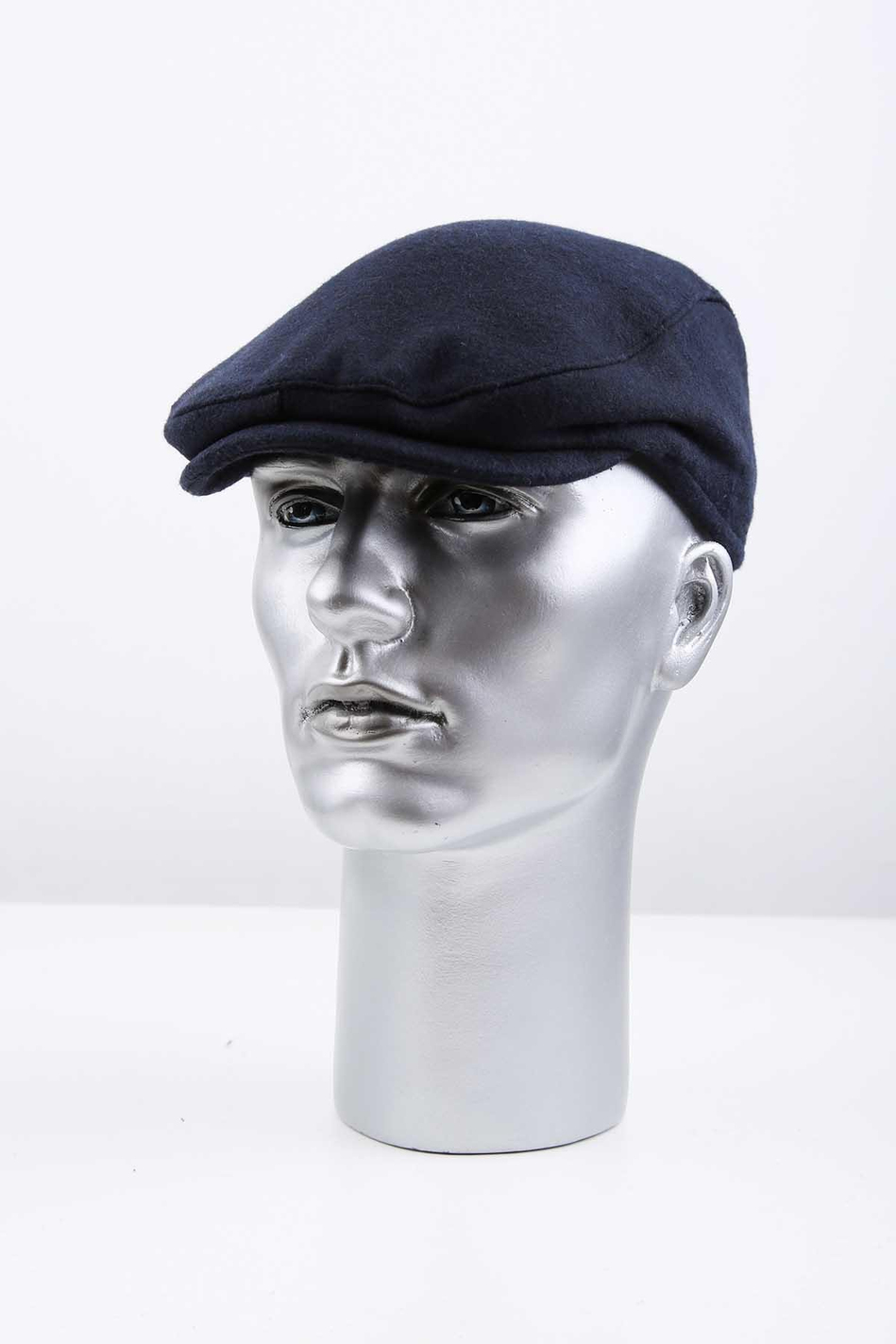 Lacivert Düz Yün Erkek Kasket Şapka KST99