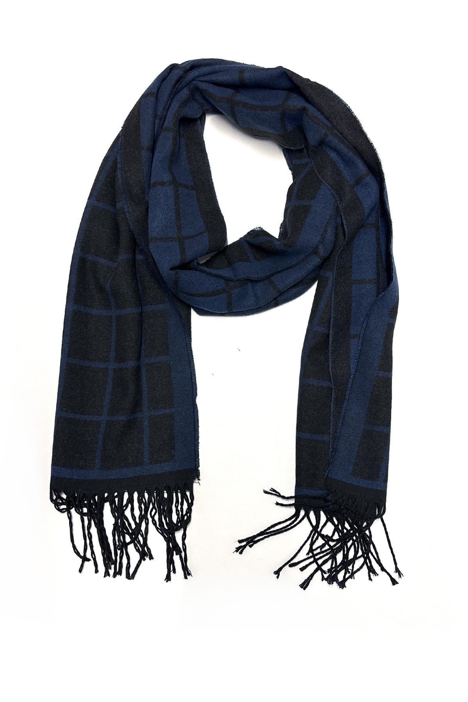 Lacivert Ekose Desen Erkek Kaşkol K406