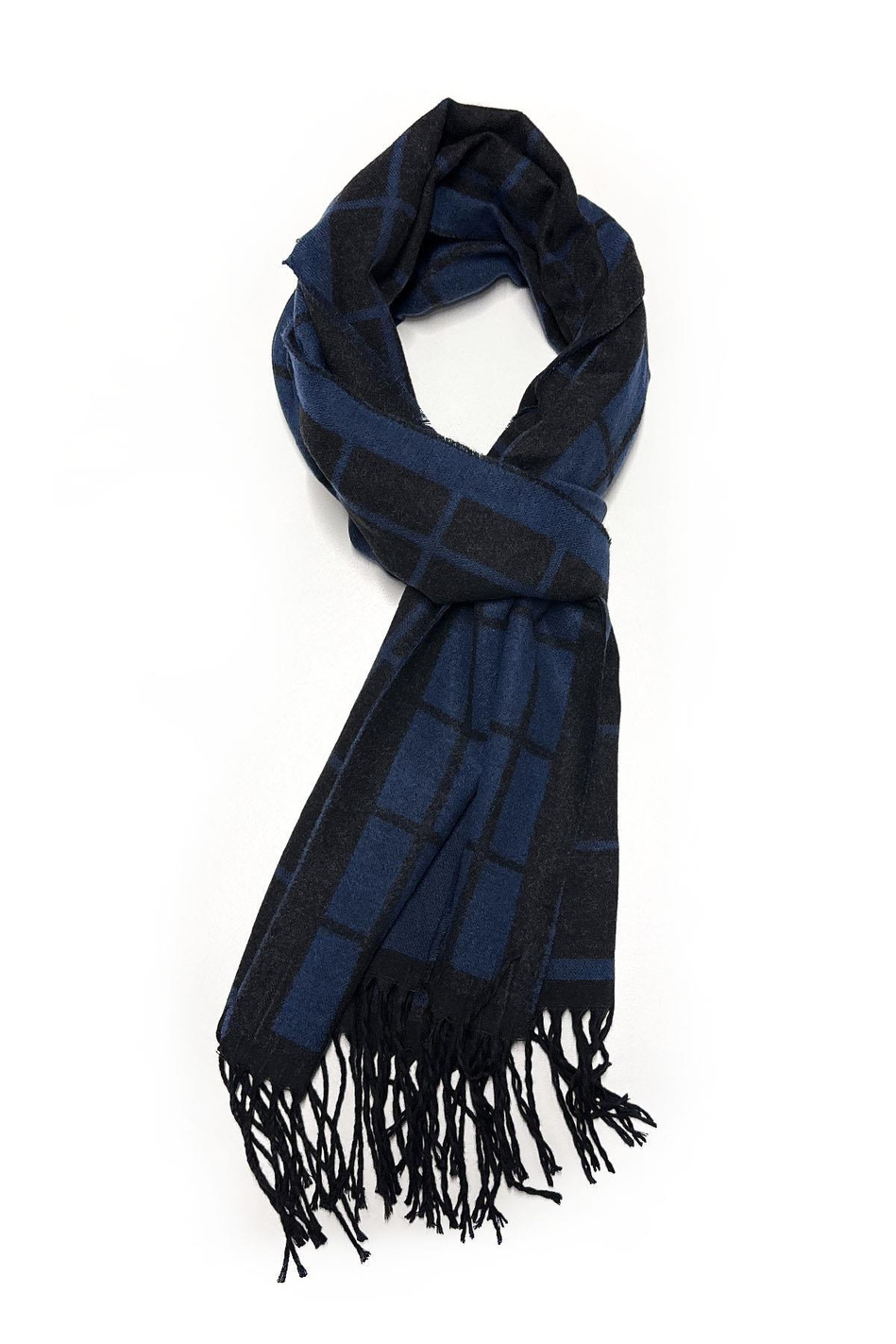 Lacivert Ekose Desen Erkek Kaşkol K406