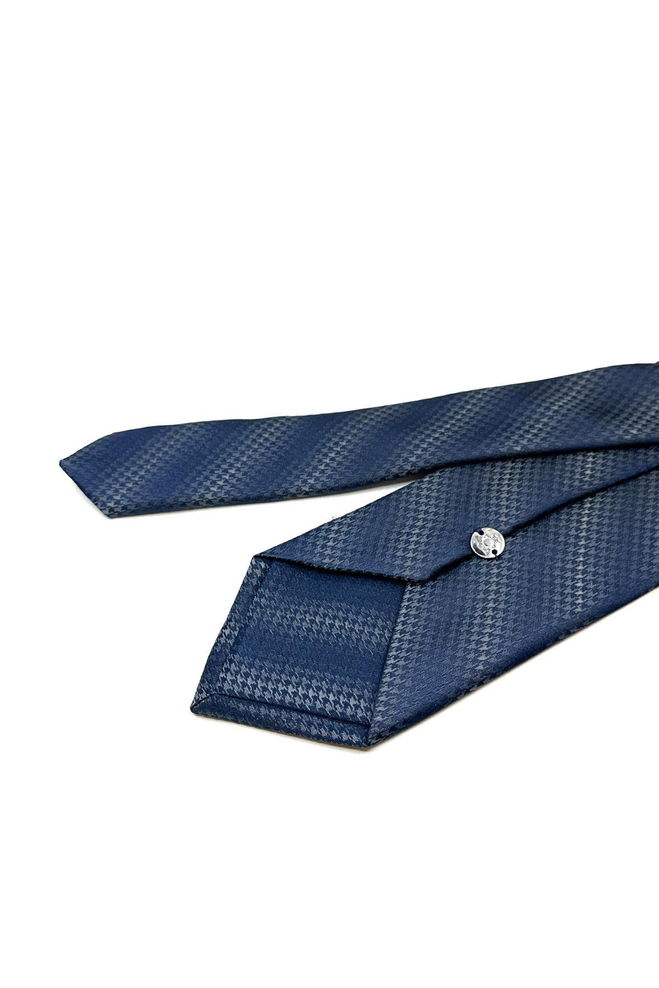Lacivert - Gri Kaz Ayağı Mendilli Klasik Kravat KK13016