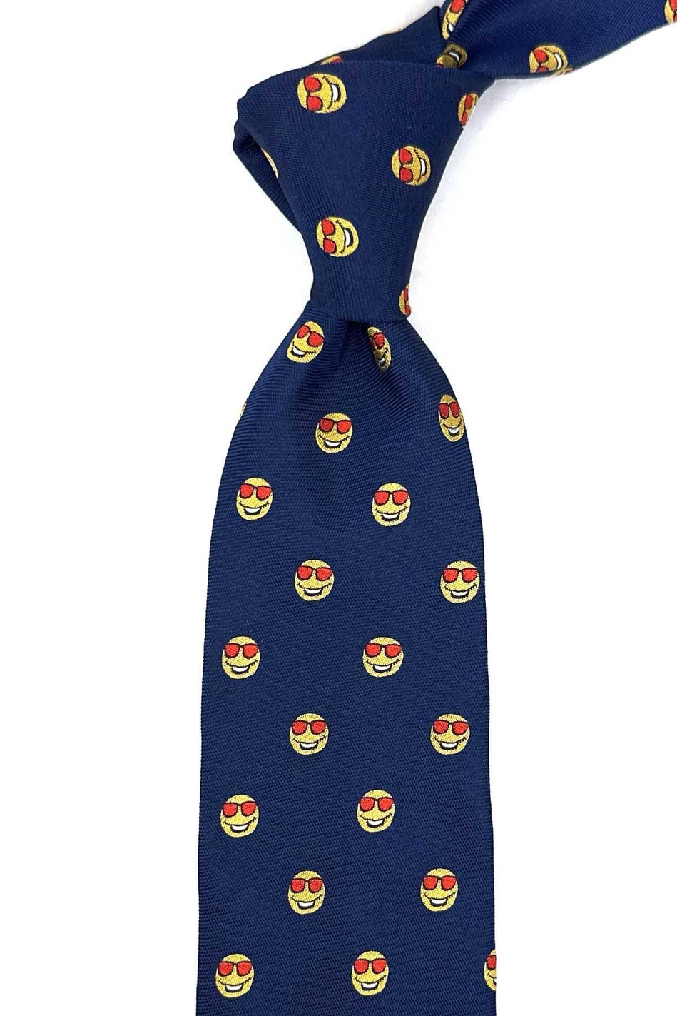 Lacivert Gülen Emoji İtalyan İpek Kravat İK1931