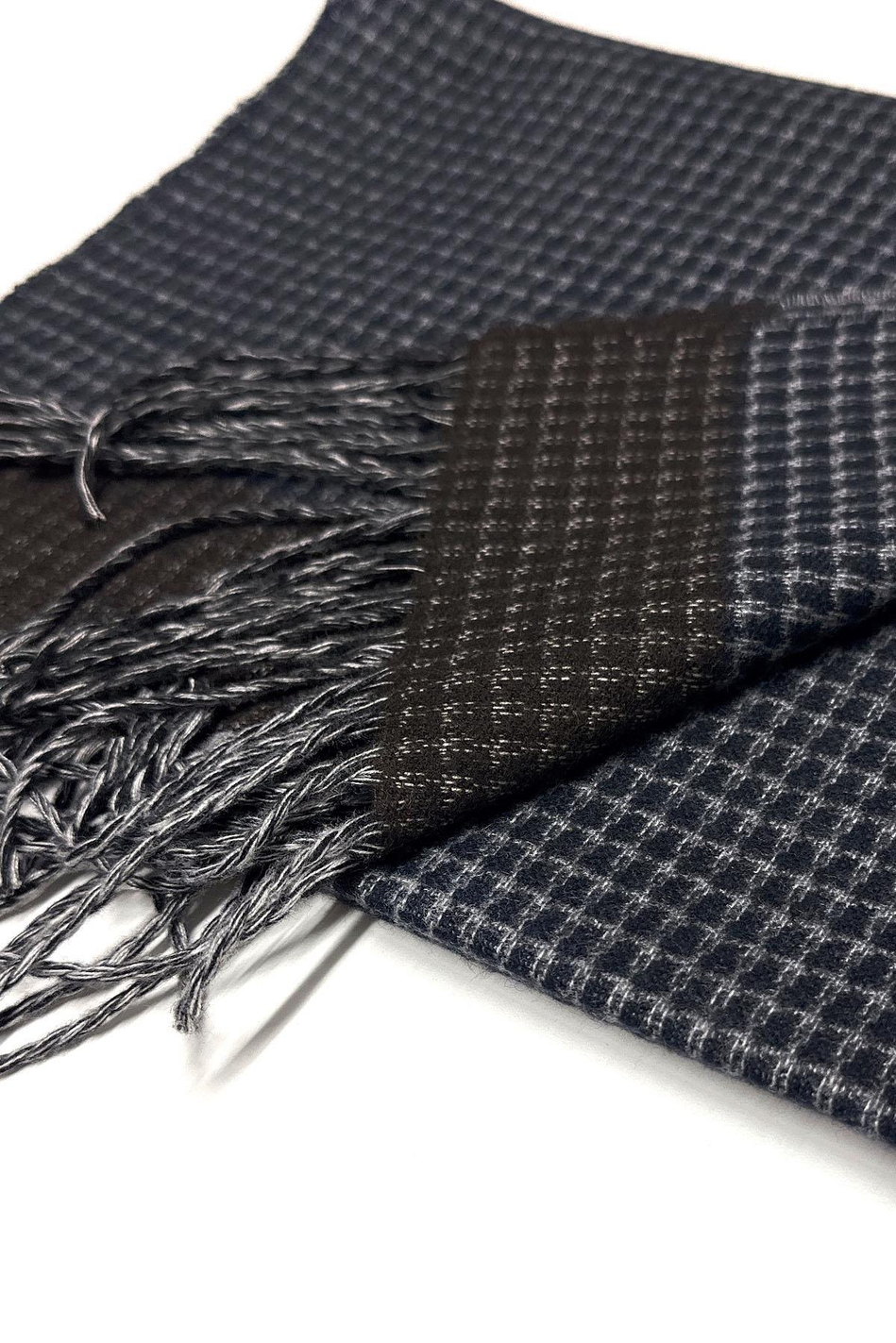 Lacivert - Kahve Nokta Desen Erkek Kaşkol K408