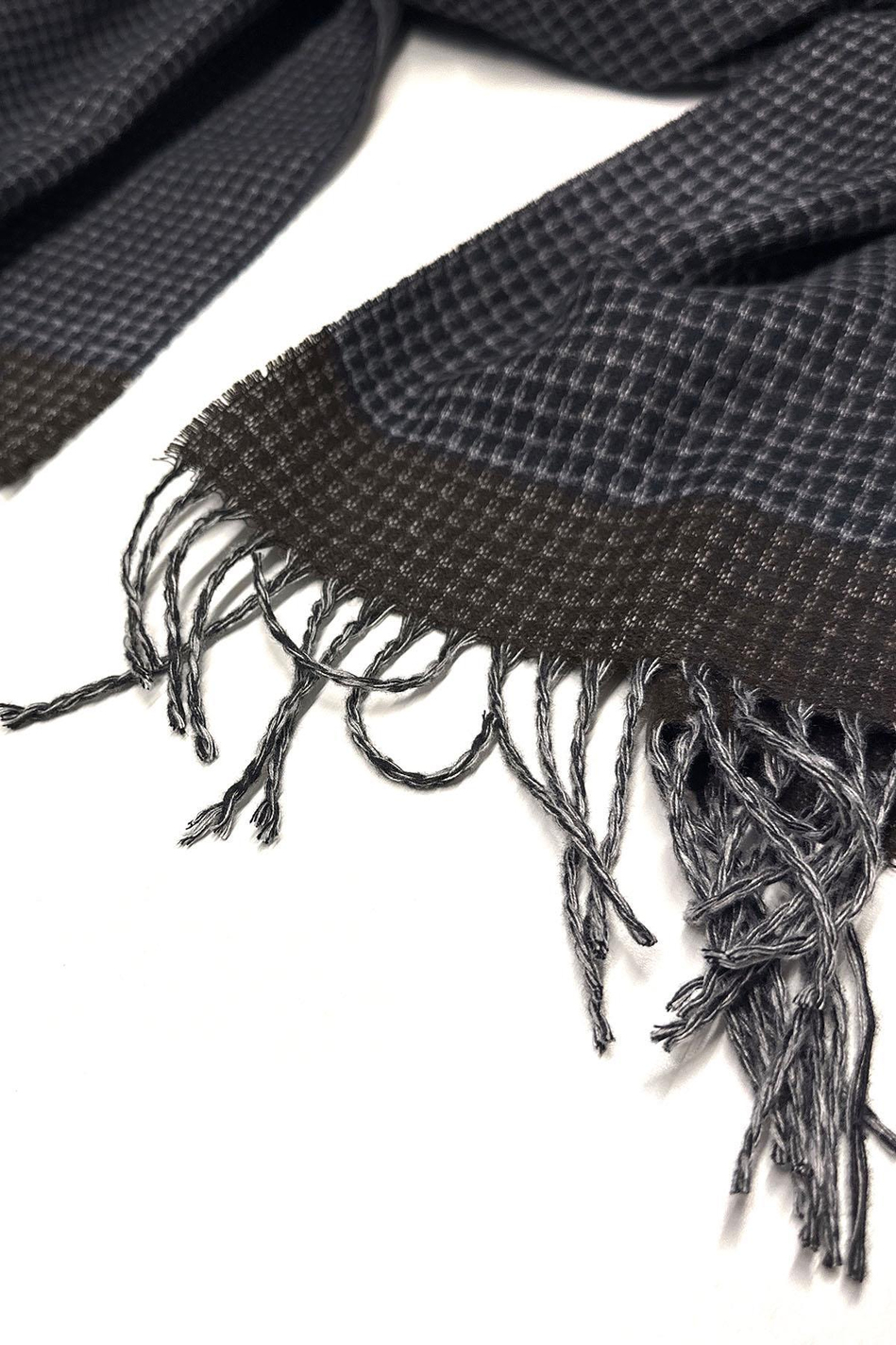 Lacivert - Kahve Nokta Desen Erkek Kaşkol K408