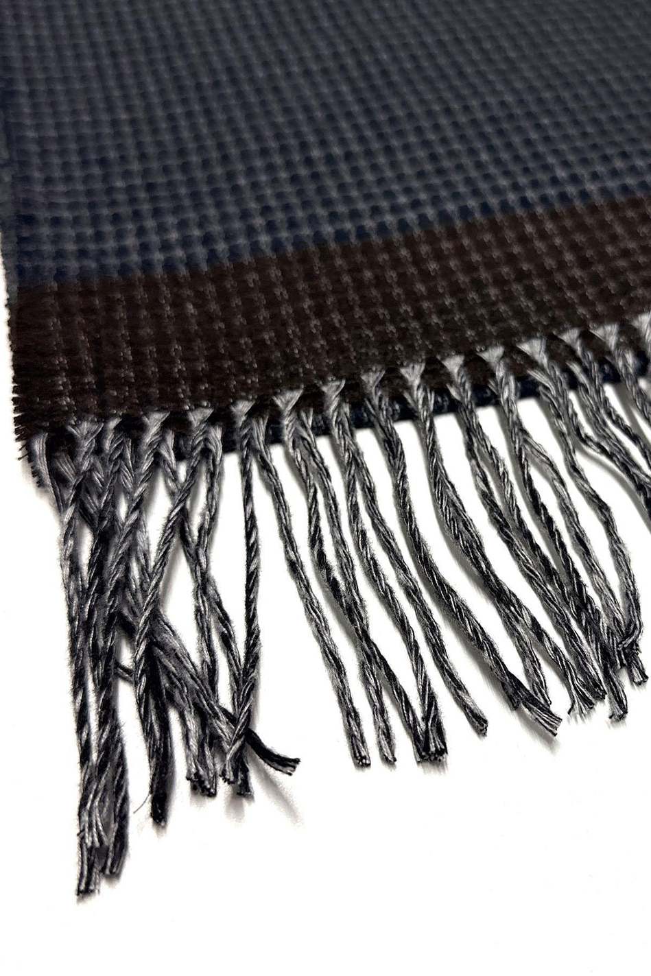 Lacivert - Kahve Nokta Desen Erkek Kaşkol K408