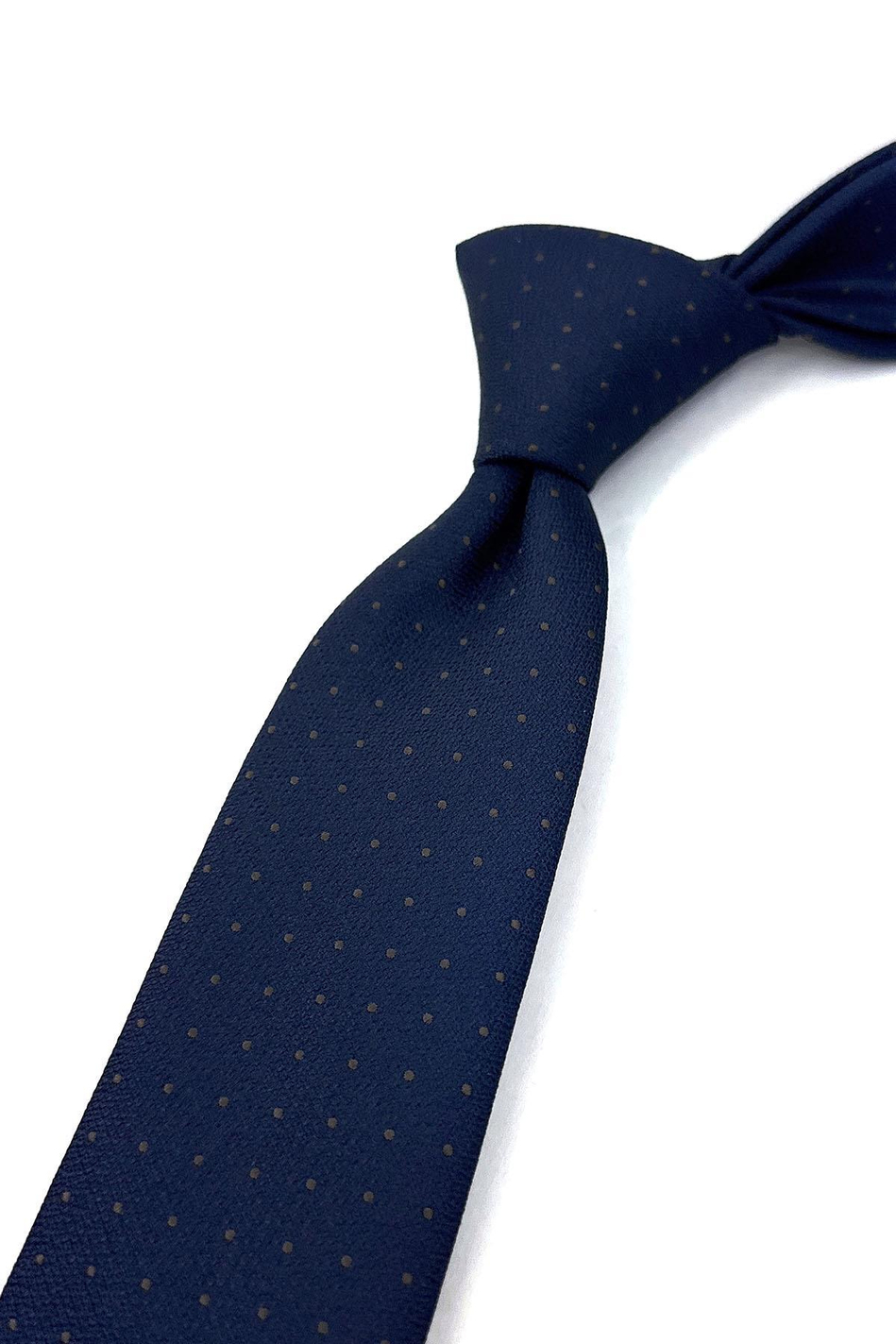 Lacivert Kahve Nokta Desen İnce Kravat SK7755