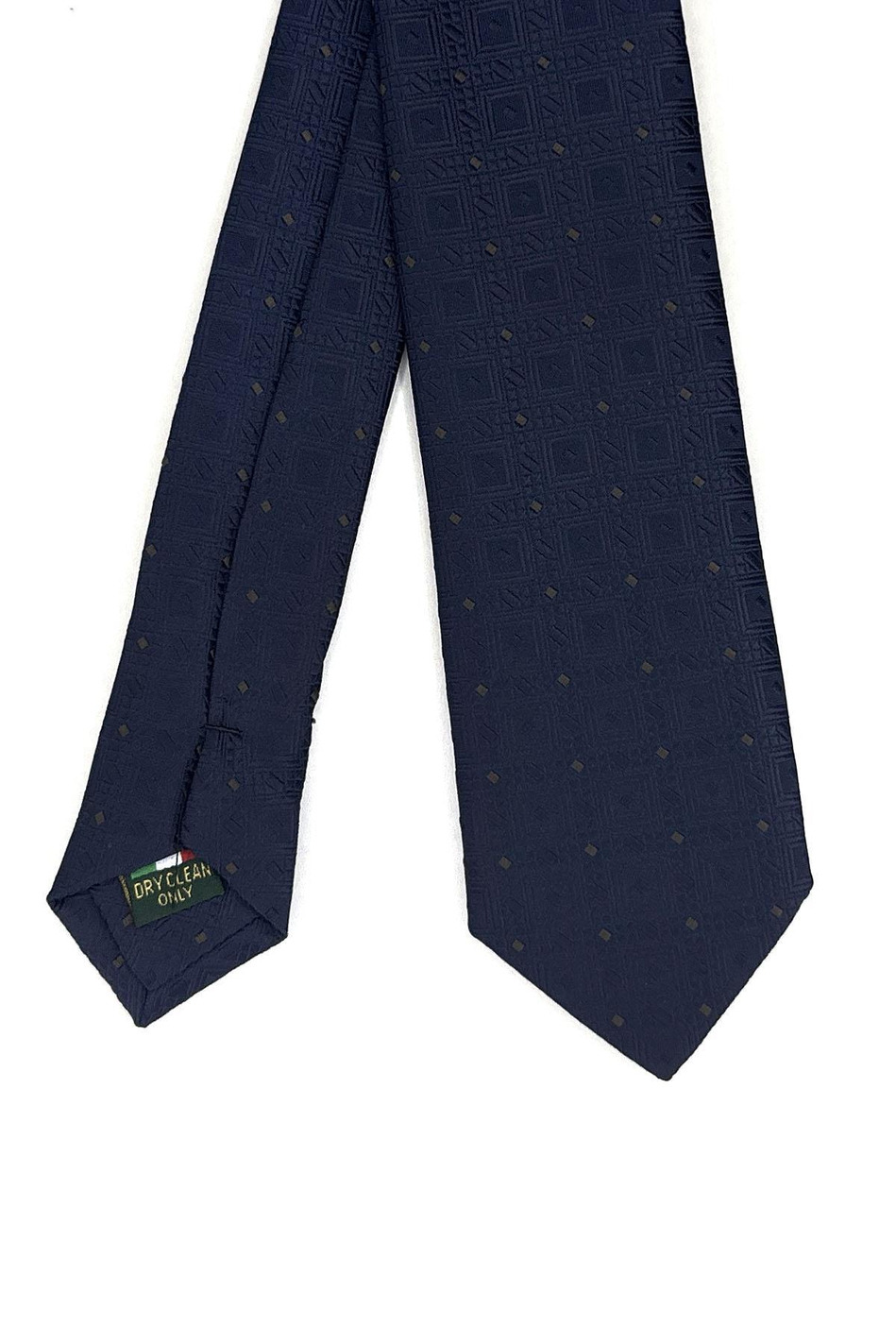 Lacivert Kare Desen İnce Kravat SK7738