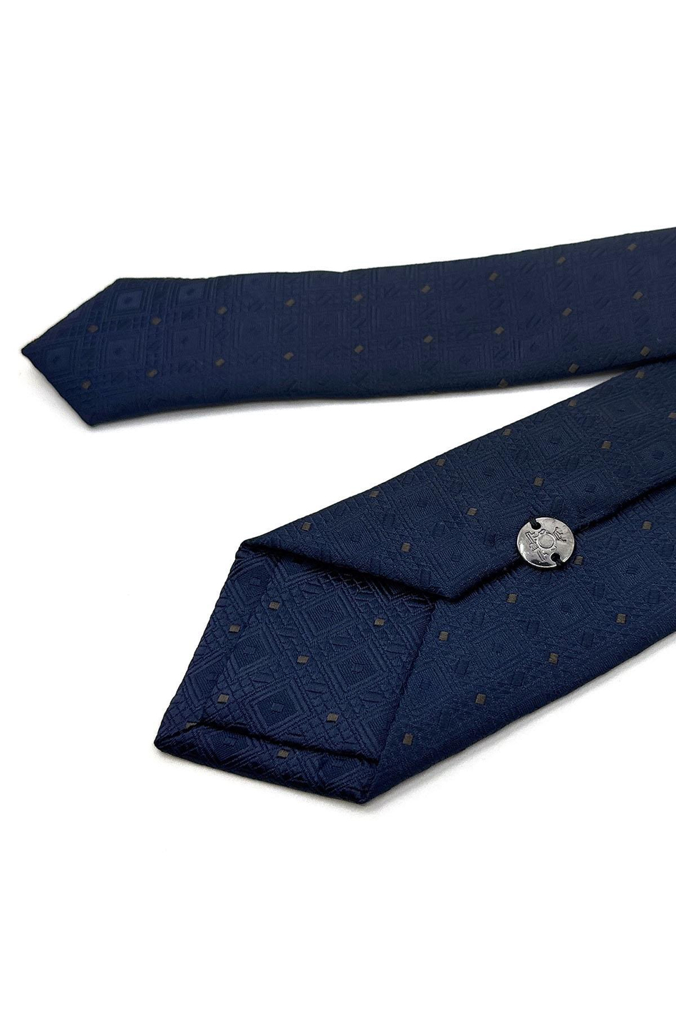 Lacivert Kare Desen İnce Kravat SK7738