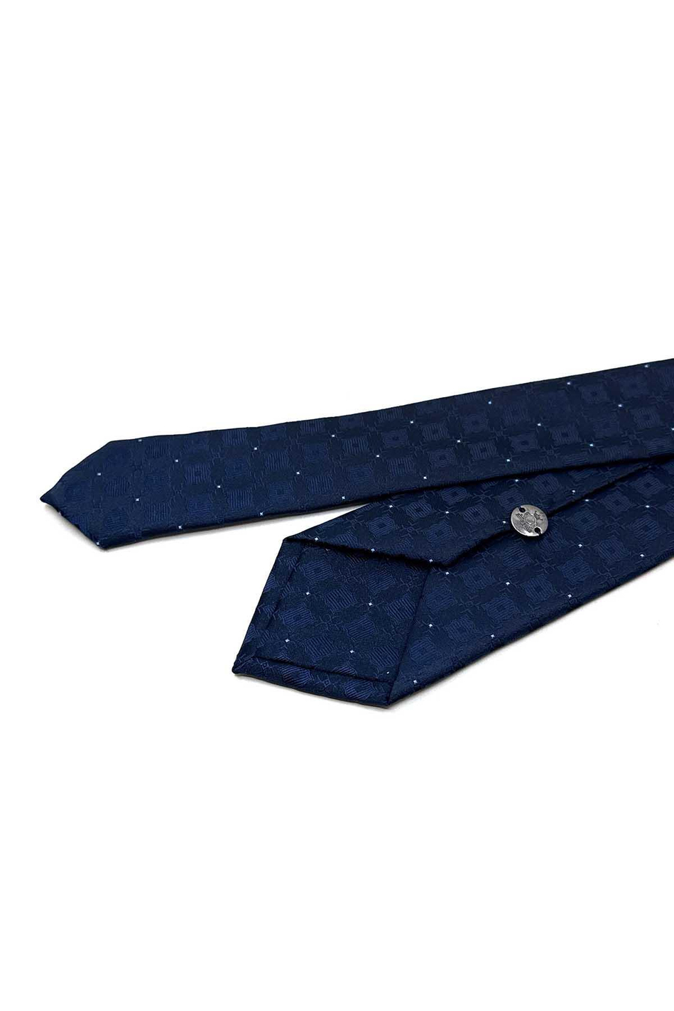 Lacivert Kare Desen Slim Kravat SK7954