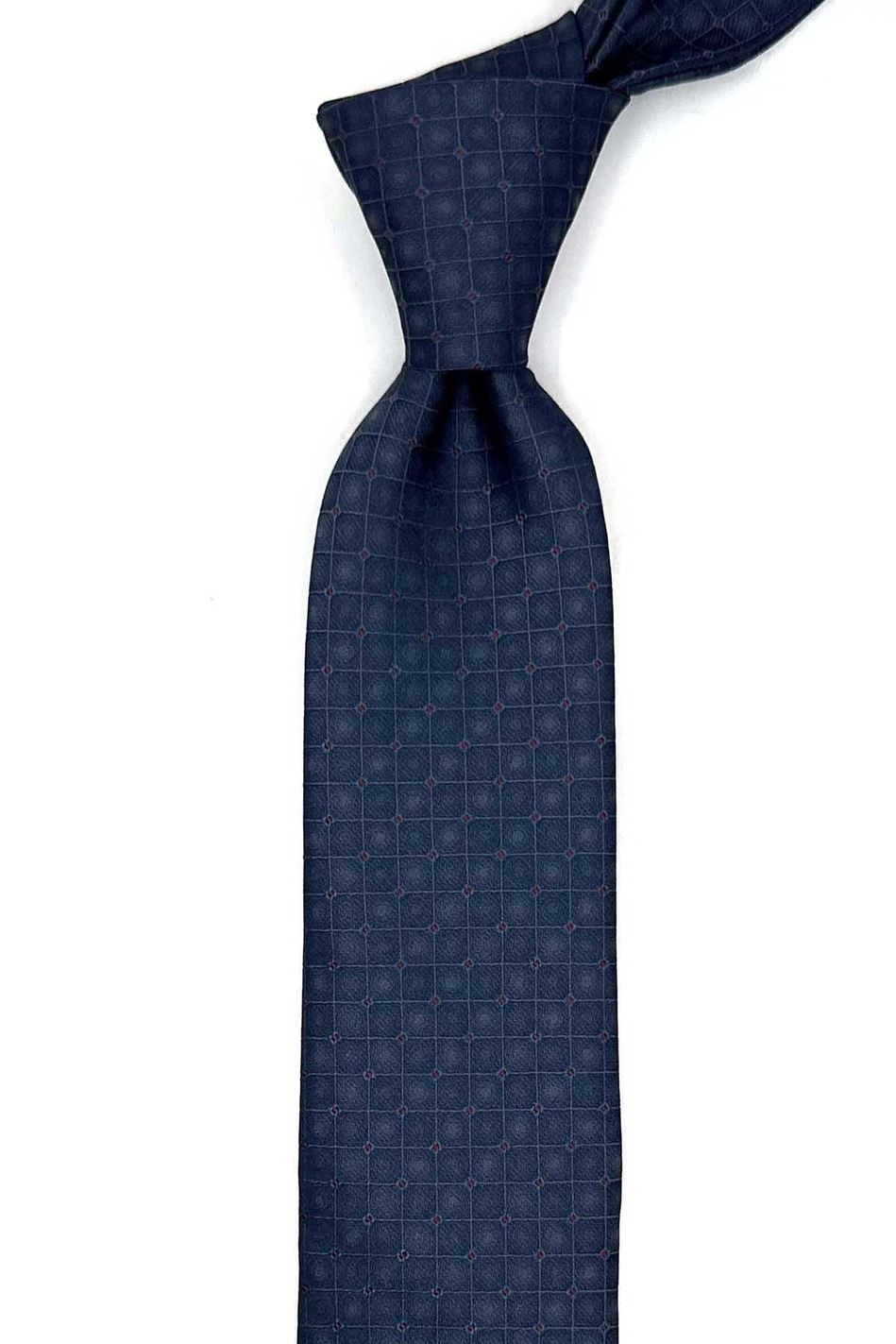 Lacivert Kare Desen Slim Kravat SK7982