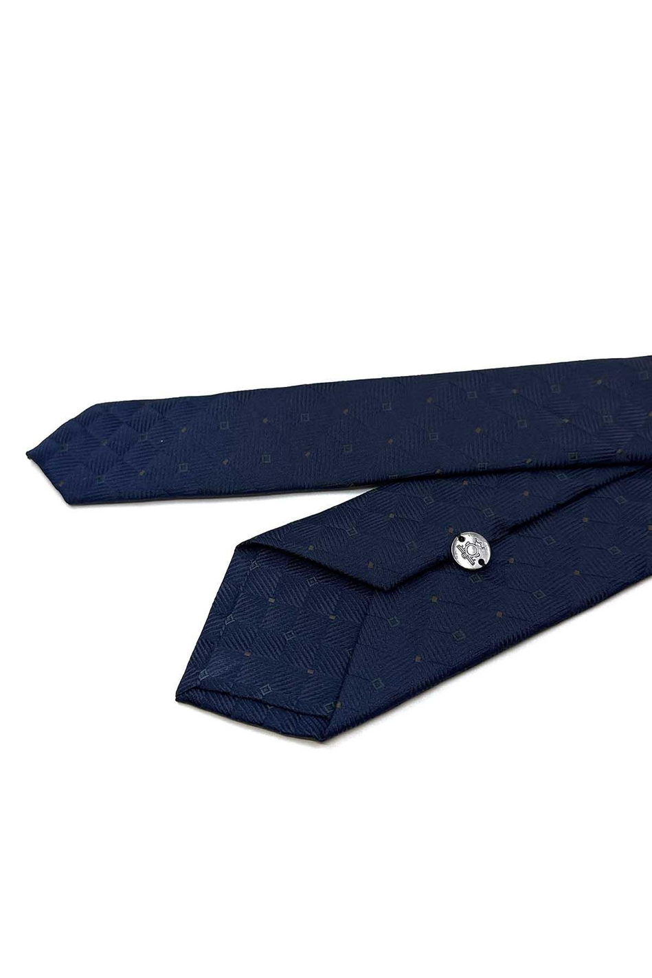 Lacivert Kare Desen Slim Kravat SK7992