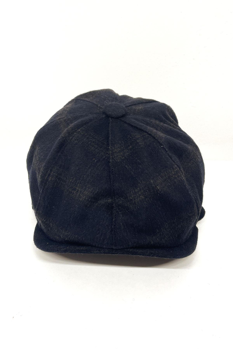 Lacivert Kareli Yün Erkek Kasket Şapka KST63