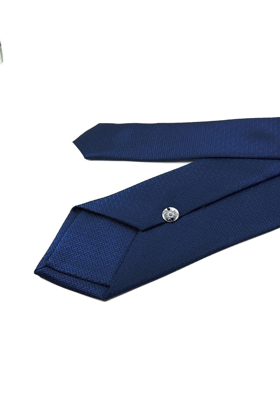 Lacivert Kendinden Desen Mendilli Klasik Kravat KK11410