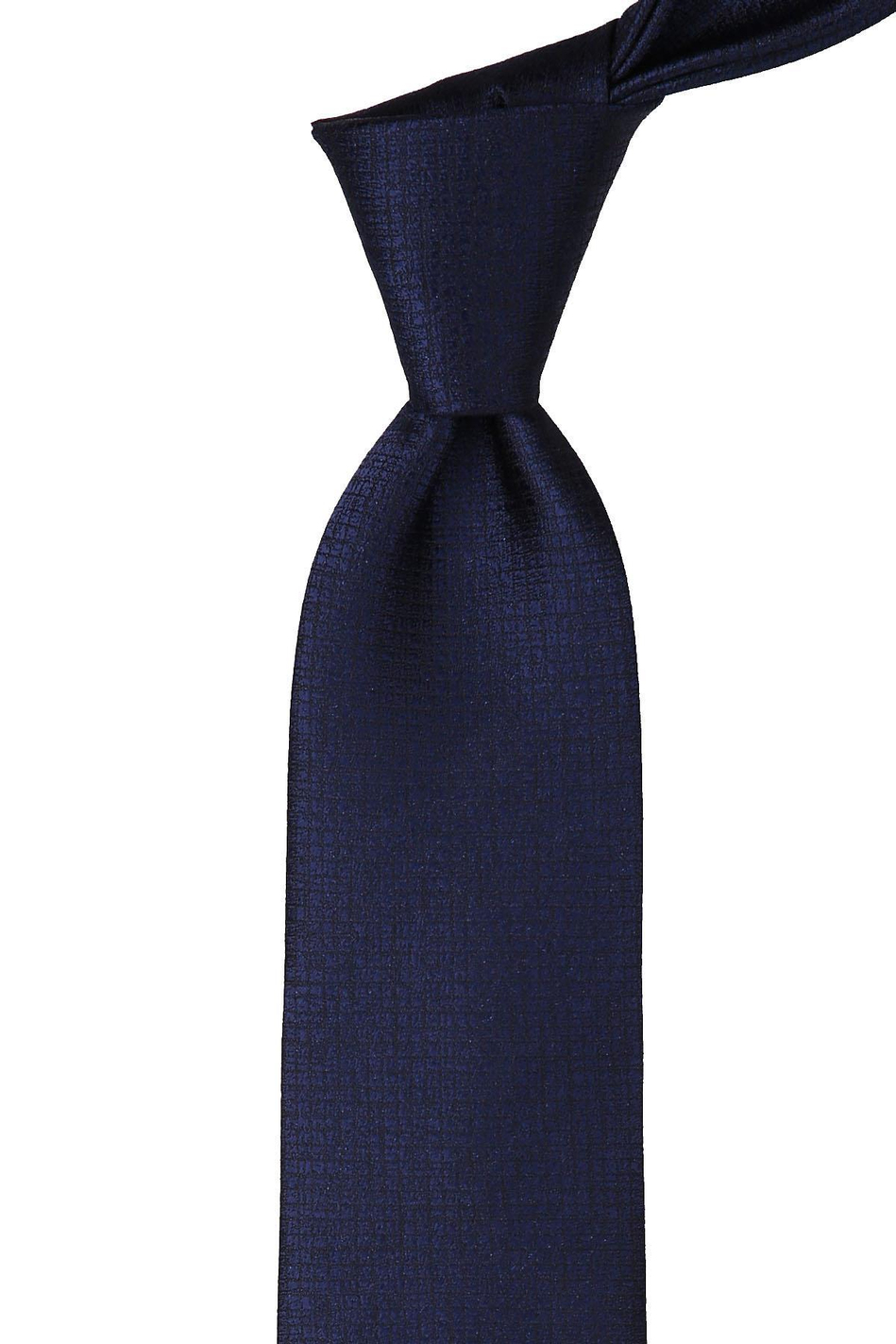 Lacivert Kendinden Desen Mendilli Klasik Kravat KK10171