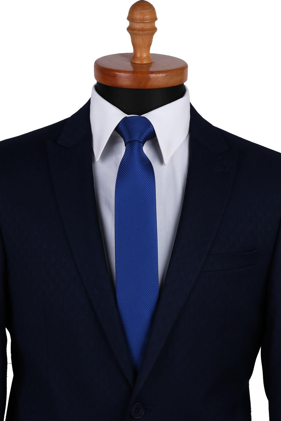 Lacivert Kendinden Desen Slim Kravat SK7403