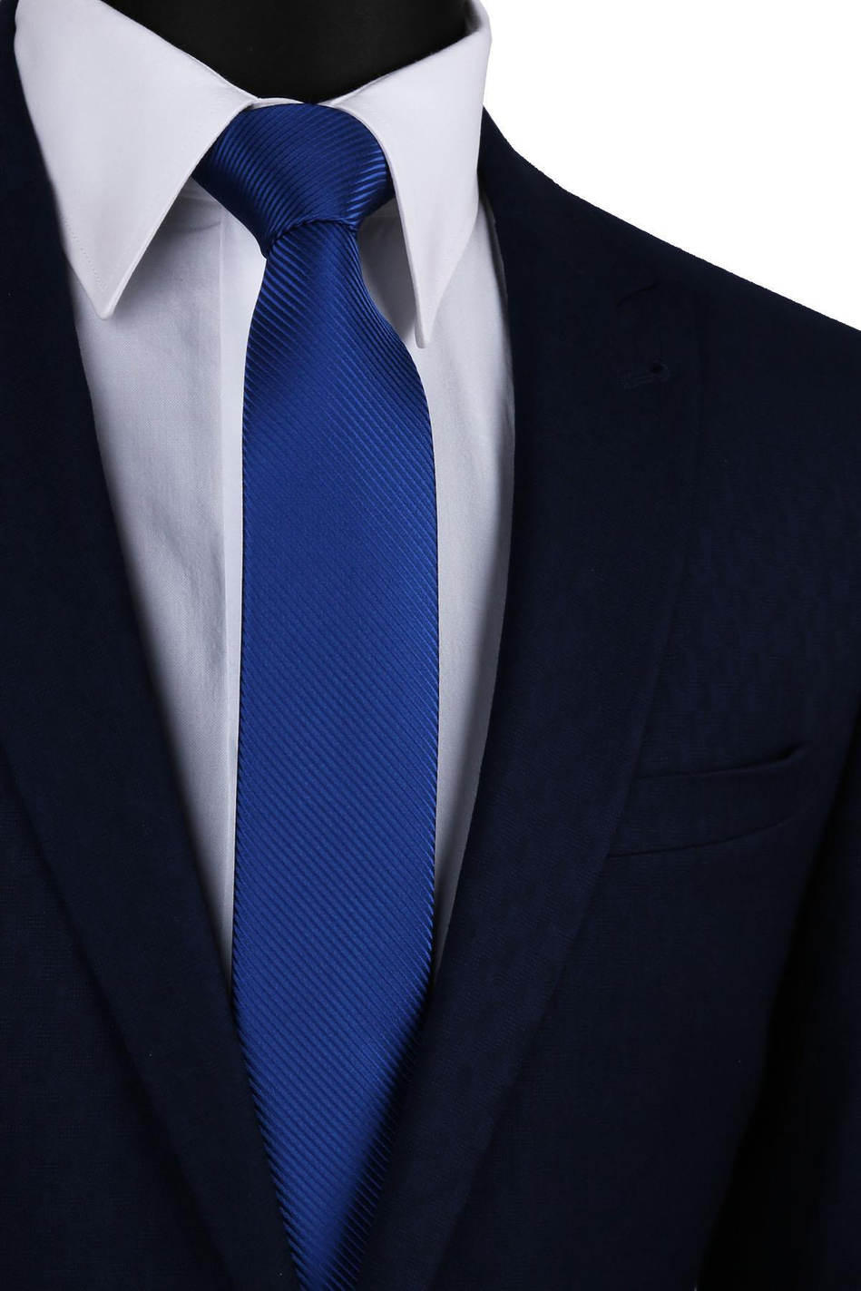 Lacivert Kendinden Desen Slim Kravat SK7403