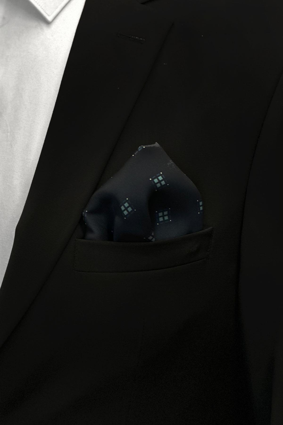 Lacivert Küçük Desen Erkek Cep Mendili SPS566-43