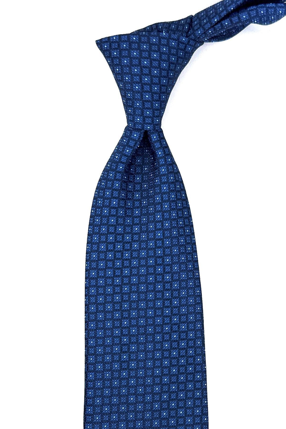 Lacivert Küçük Desen Mendilli Klasik Kravat KK11287