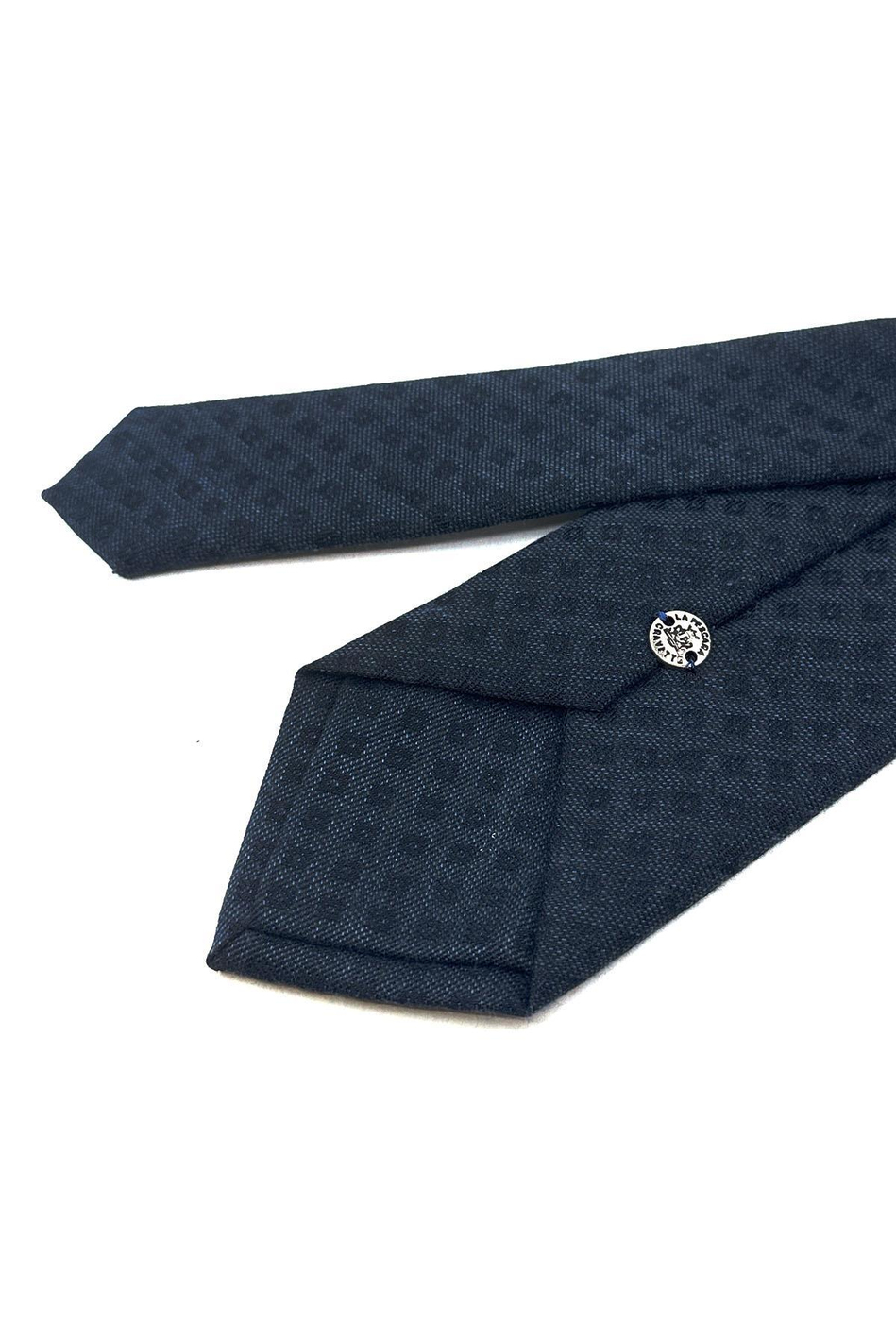 Lacivert Küçük Desen Mendilli Klasik Yün Kravat KK12129