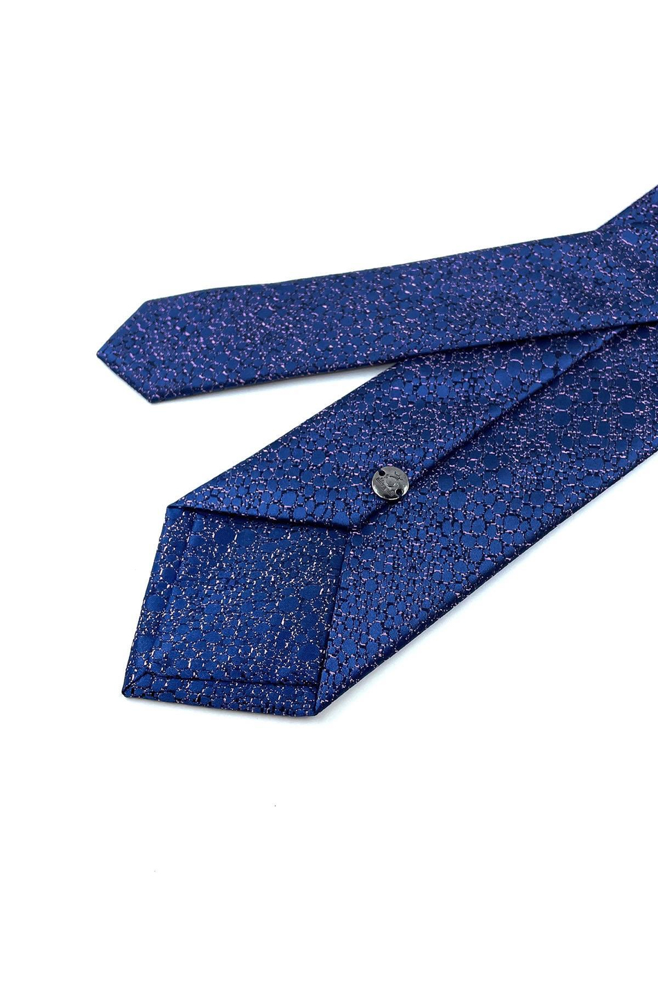 Lacivert Kum Desen Mendilli Klasik Kravat KK10928