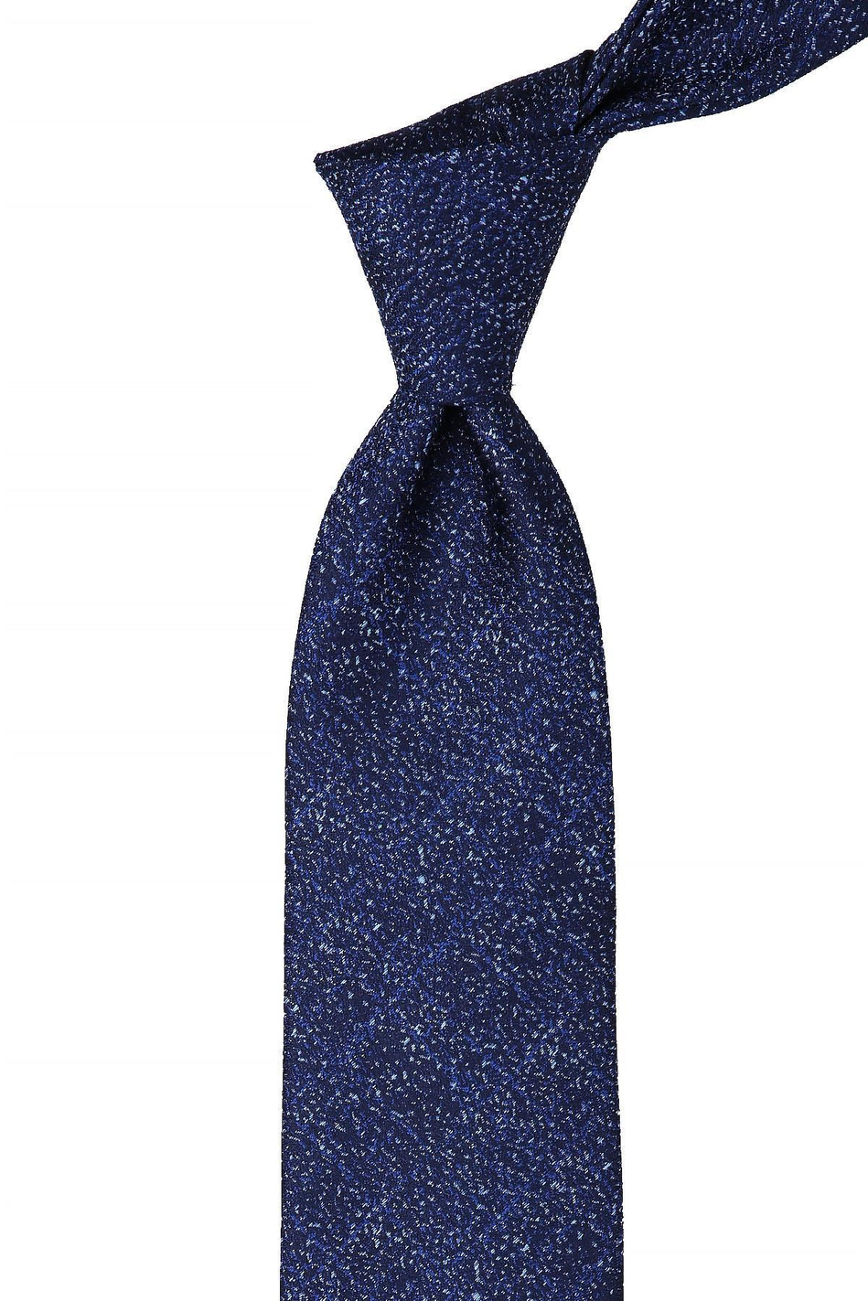 Lacivert Kum Desen Mendilli Klasik Kravat KK10411