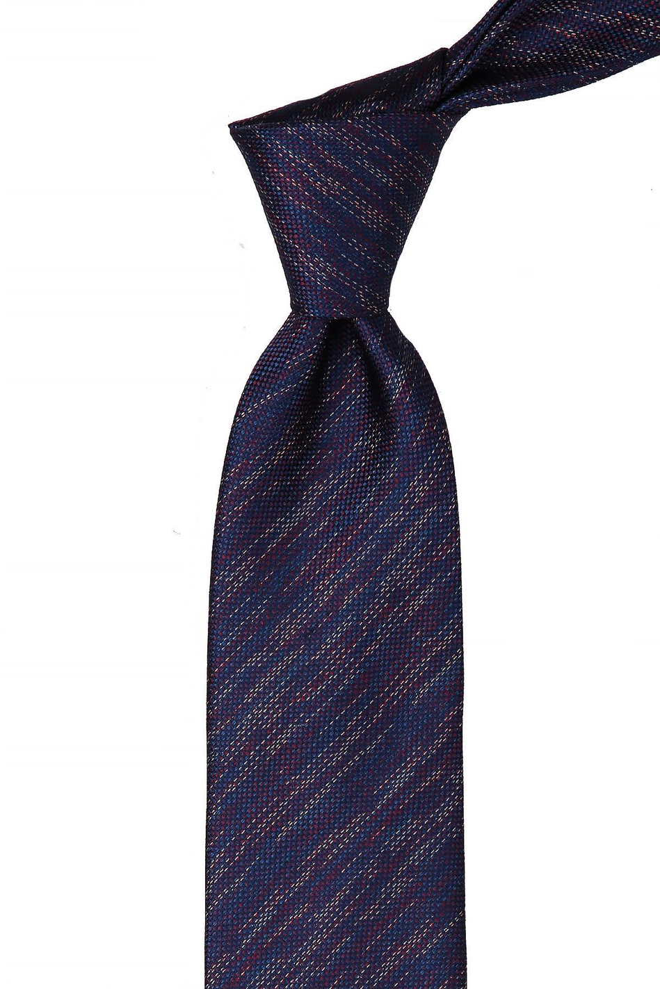 Lacivert Kum Desen Mendilli Klasik Kravat KK10620