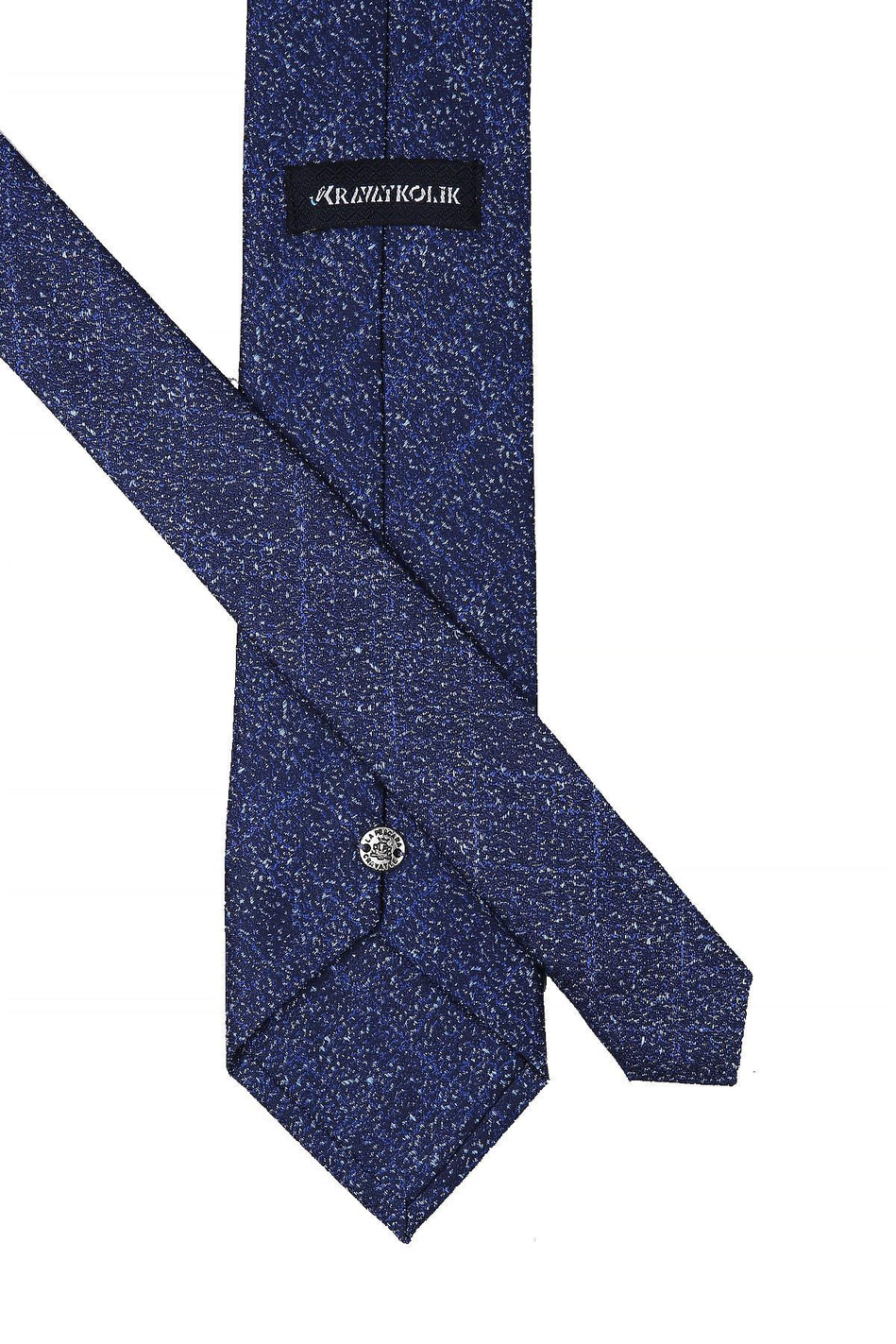Lacivert Kum Desen Mendilli Klasik Kravat KK10411