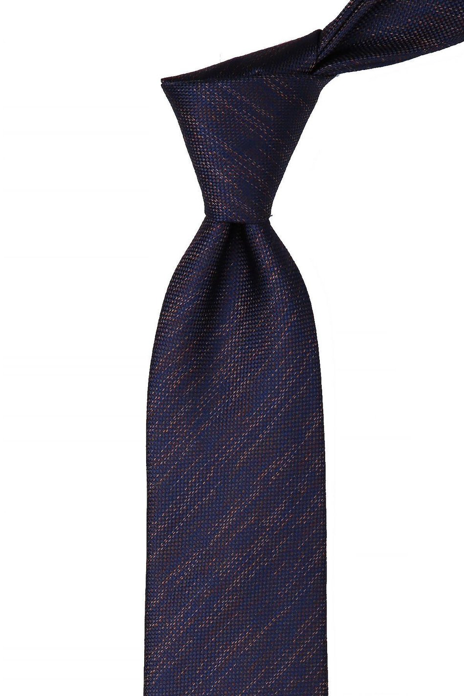 Lacivert Kum Desen Mendilli Klasik Kravat KK10618