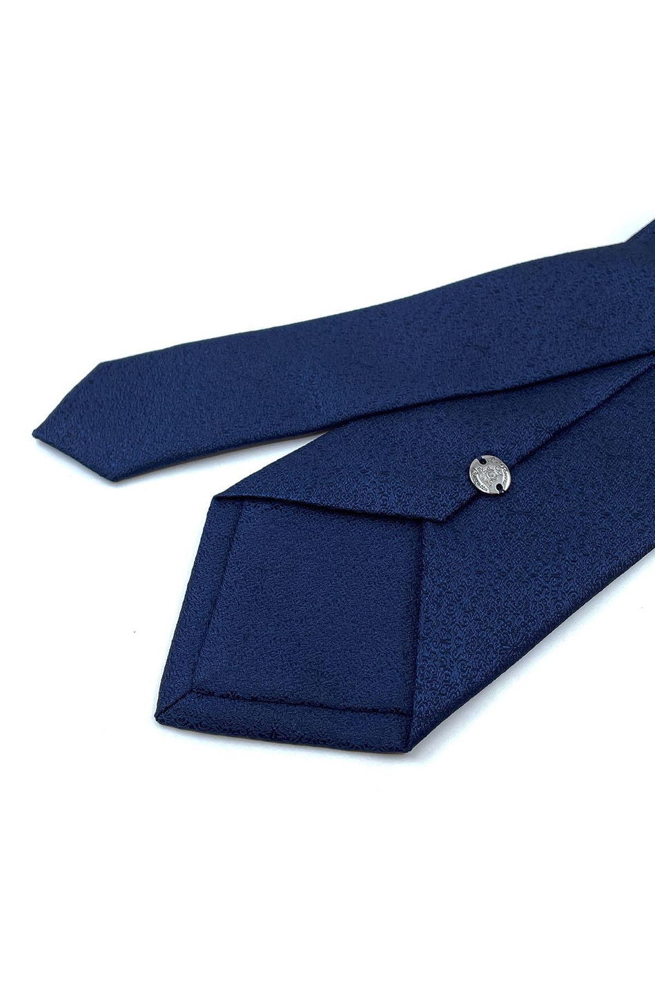 Lacivert Kum Desen Mendilli Klasik Kravat KK10992