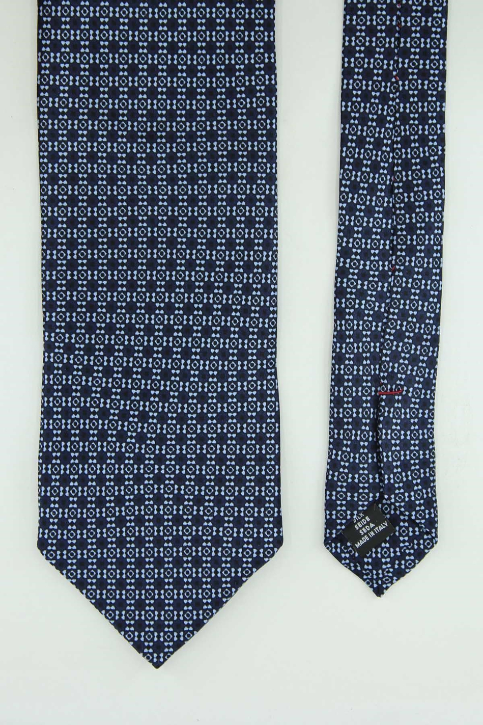 Lacivert Mavi Motif Desen İtalyan İpek Kravat İK2544