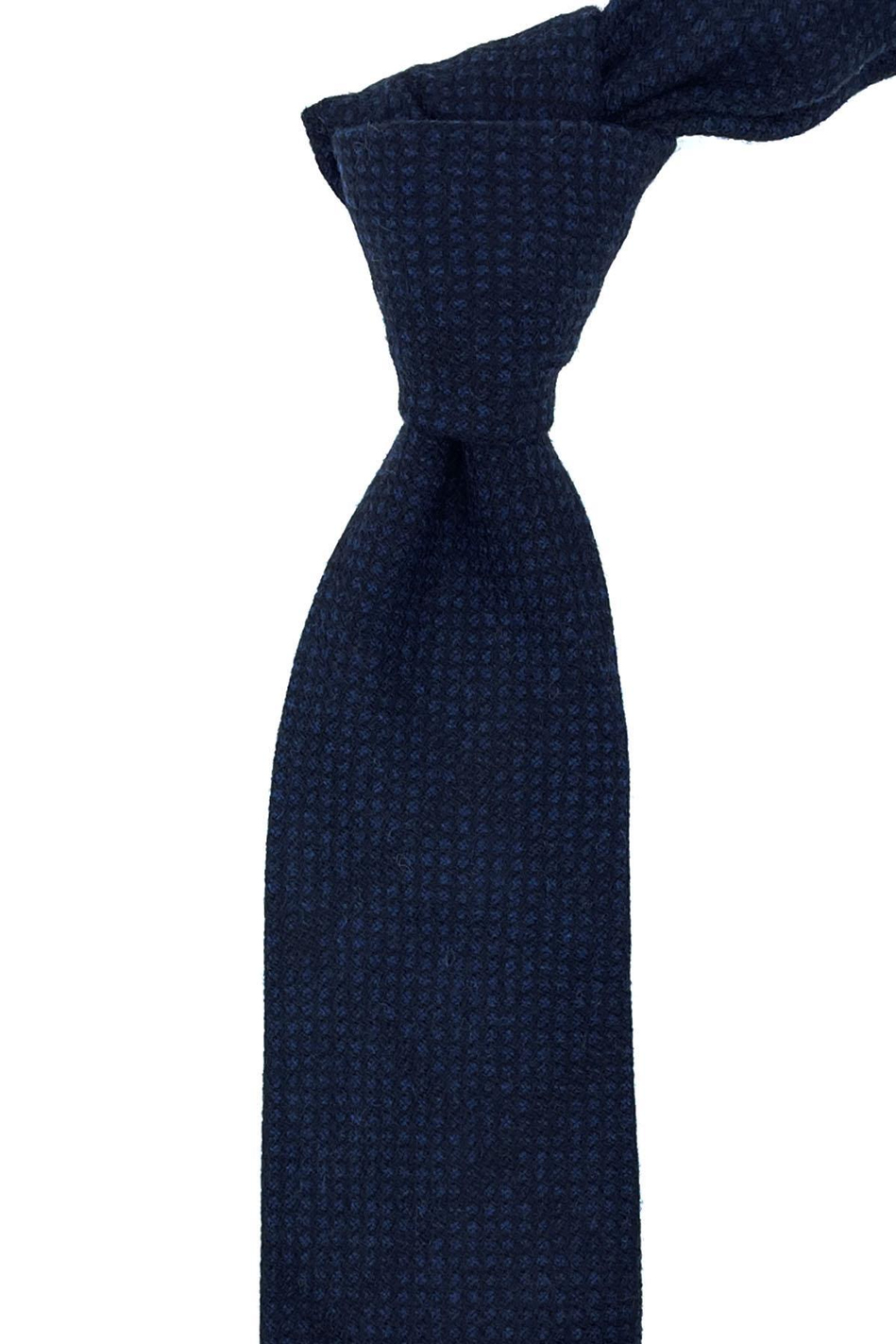 Lacivert Mendilli Klasik Yün Kravat KK10870