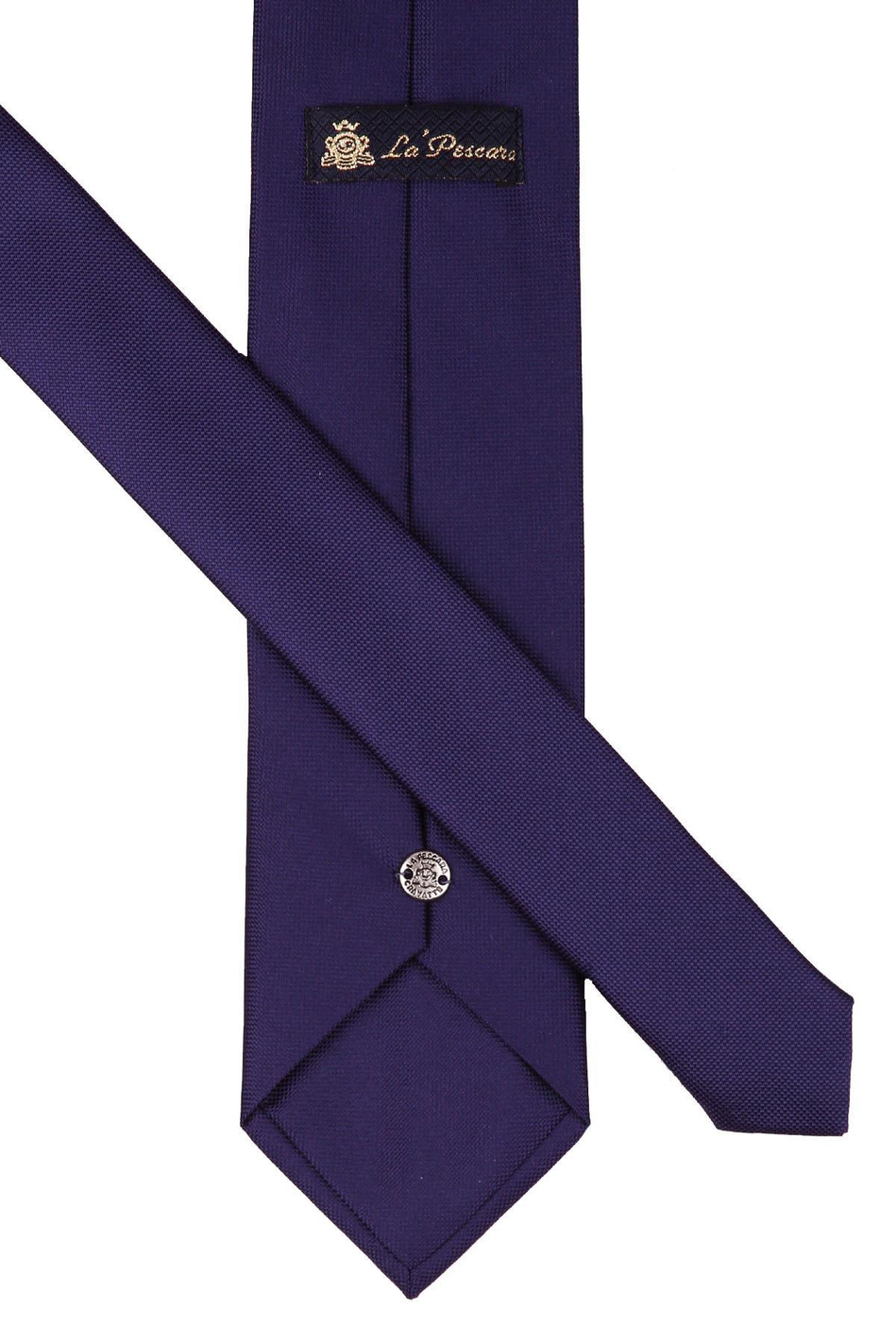 Lacivert - Mor Nokta Desen Mendilli Klasik Kravat KK9204