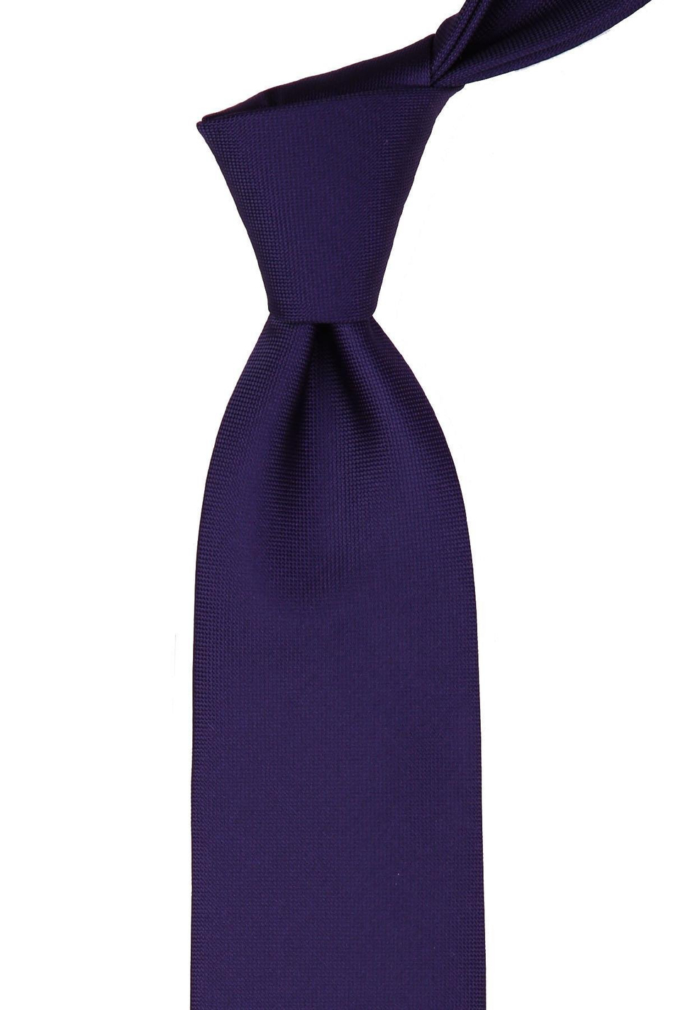 Lacivert - Mor Nokta Desen Mendilli Klasik Kravat KK9204