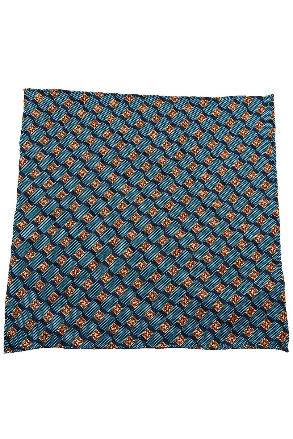Lacivert Motif Baskılı İpek Mendil SPS154