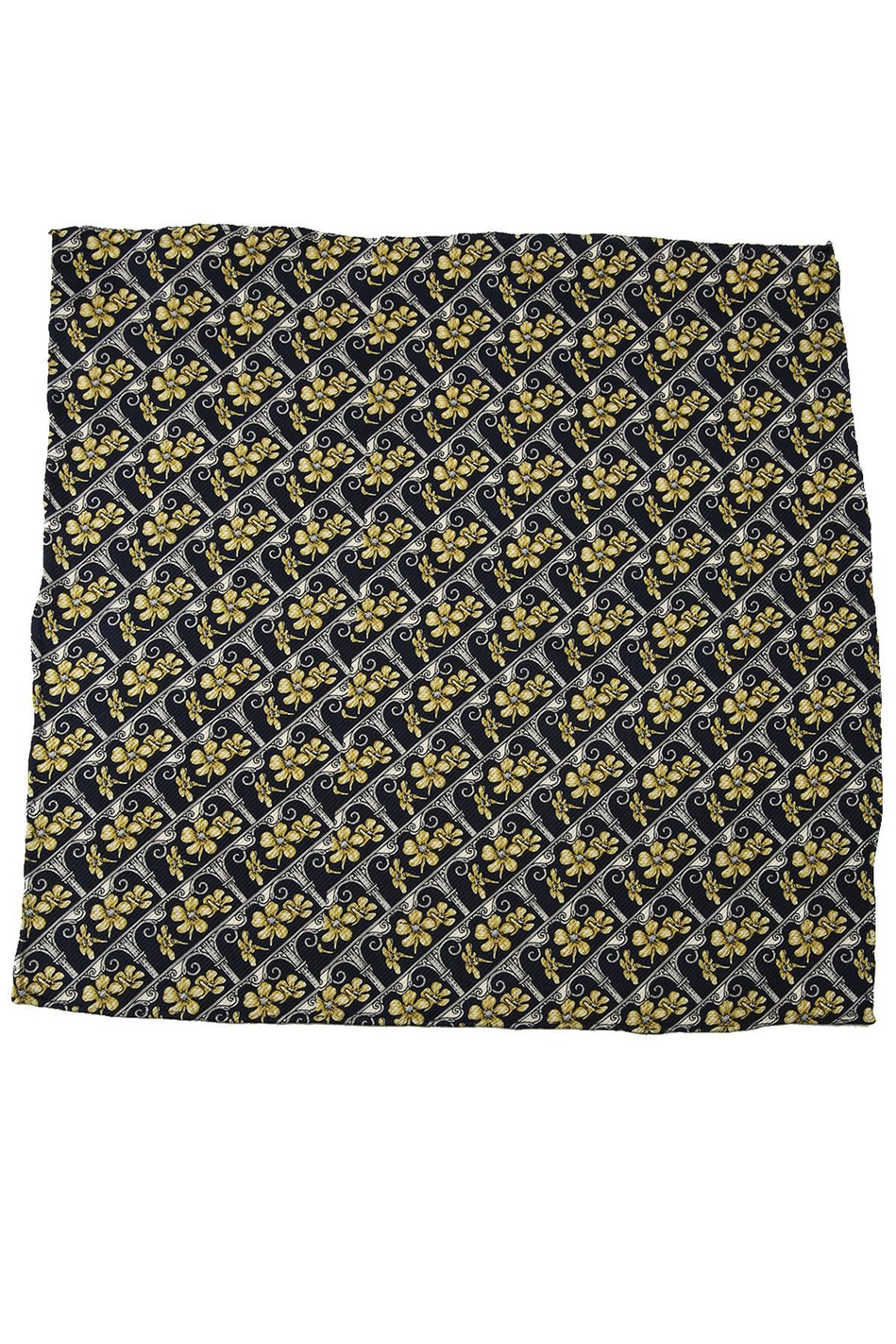 Lacivert Motif Baskılı İpek Mendil SPS273