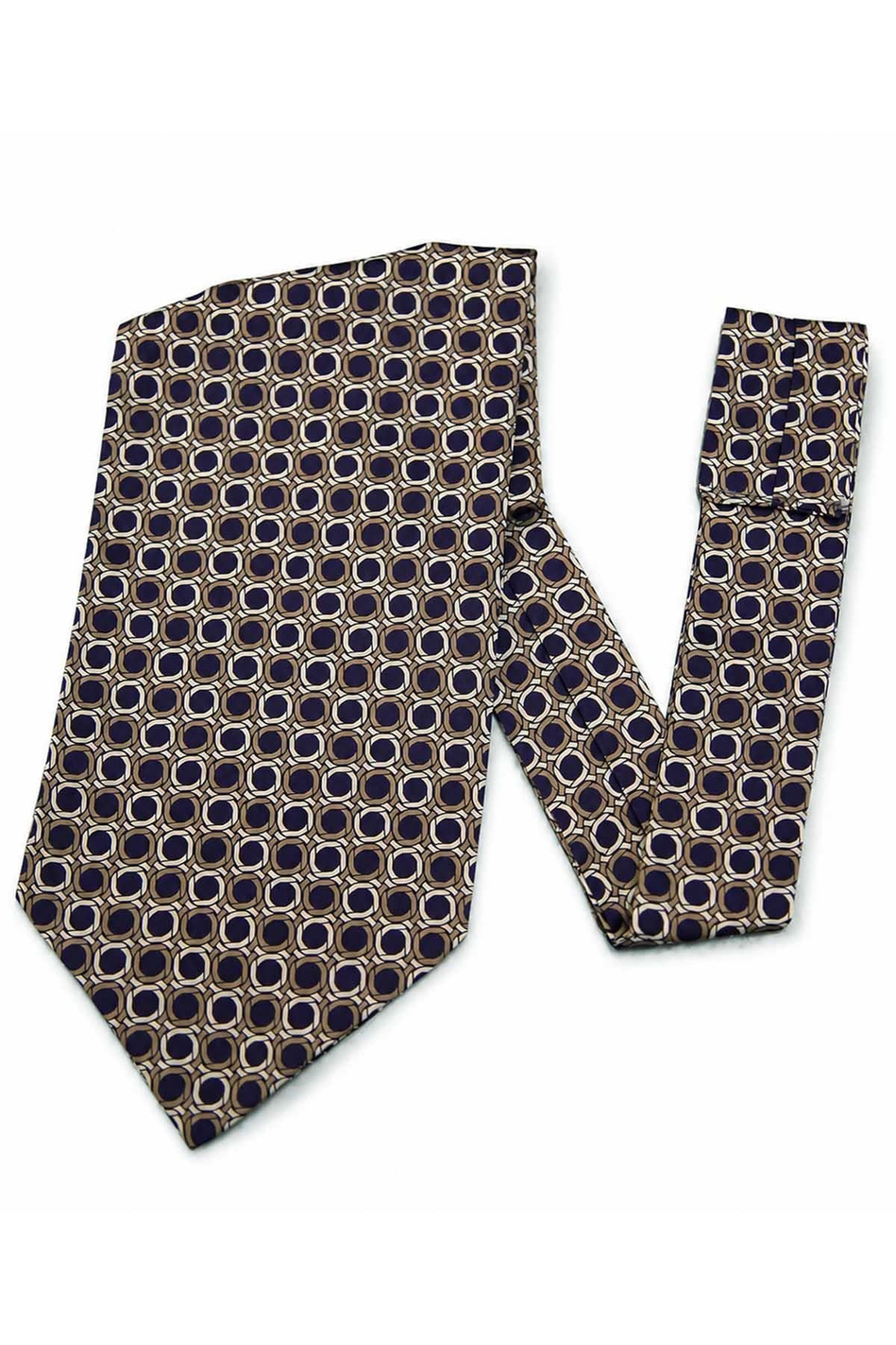 Lacivert Motif Desen Ascot Kravat K676