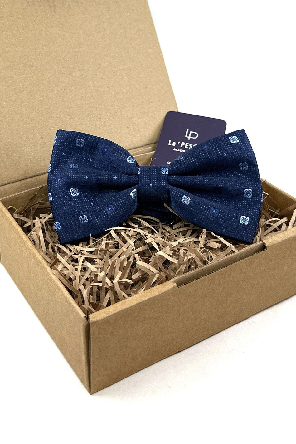 Lacivert Motif Desen Büyük Papyon P1875