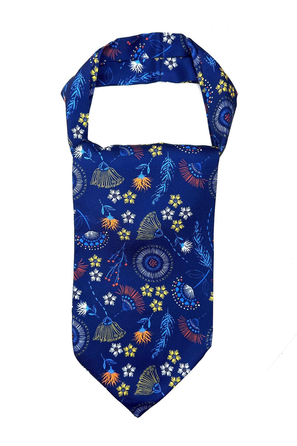 Lacivert Motif Desen Erkek Fular K414