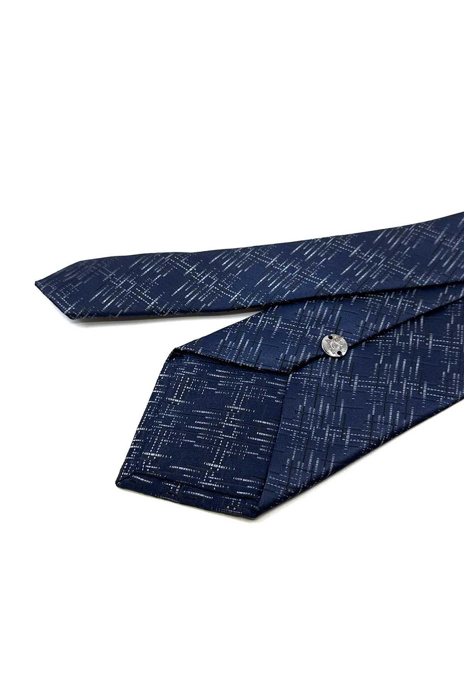 Lacivert Motif Desen Mendilli Klasik Kravat KK12437