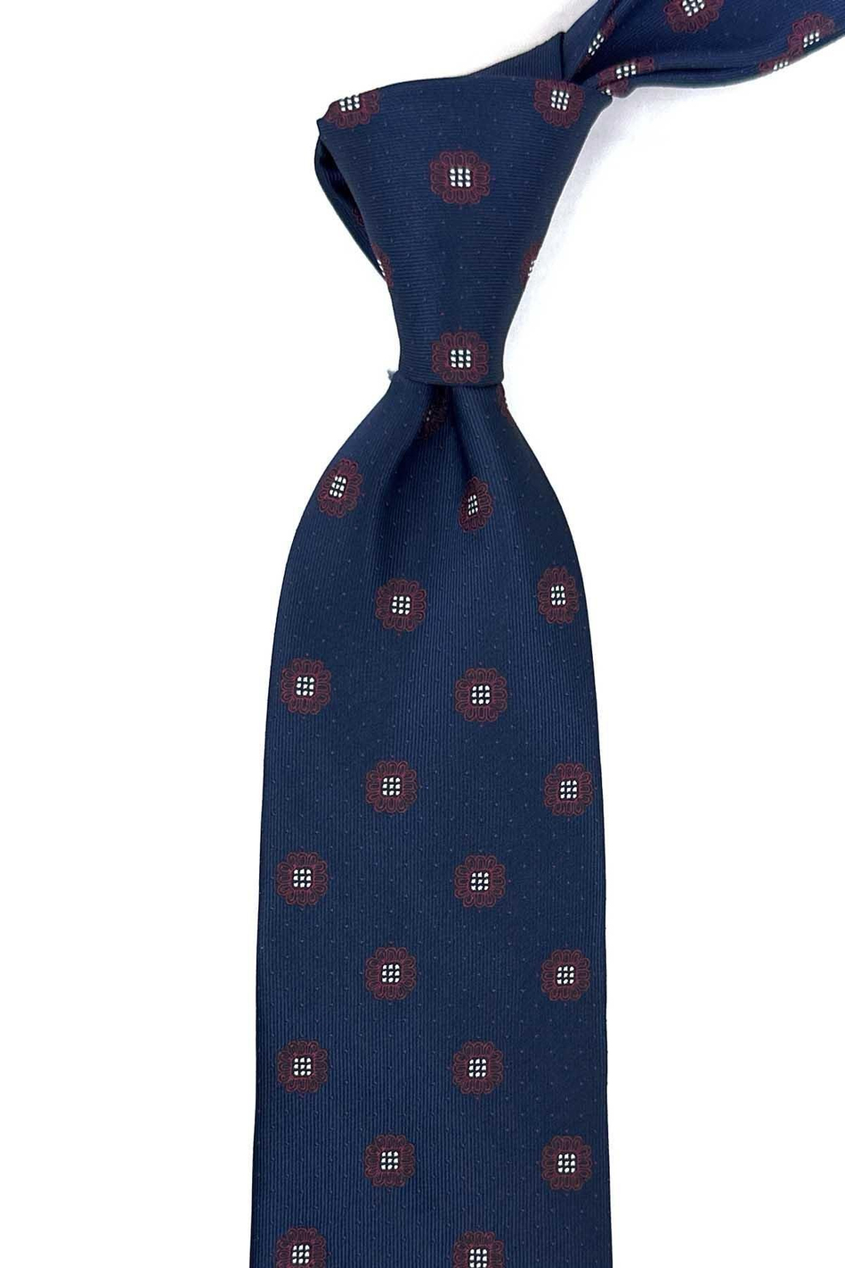 Lacivert Motif Desen Mendilli Klasik Kravat KK12310