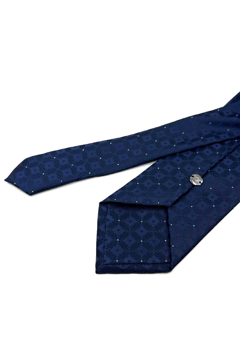 Lacivert Motif Desen Mendilli Klasik Kravat KK12574