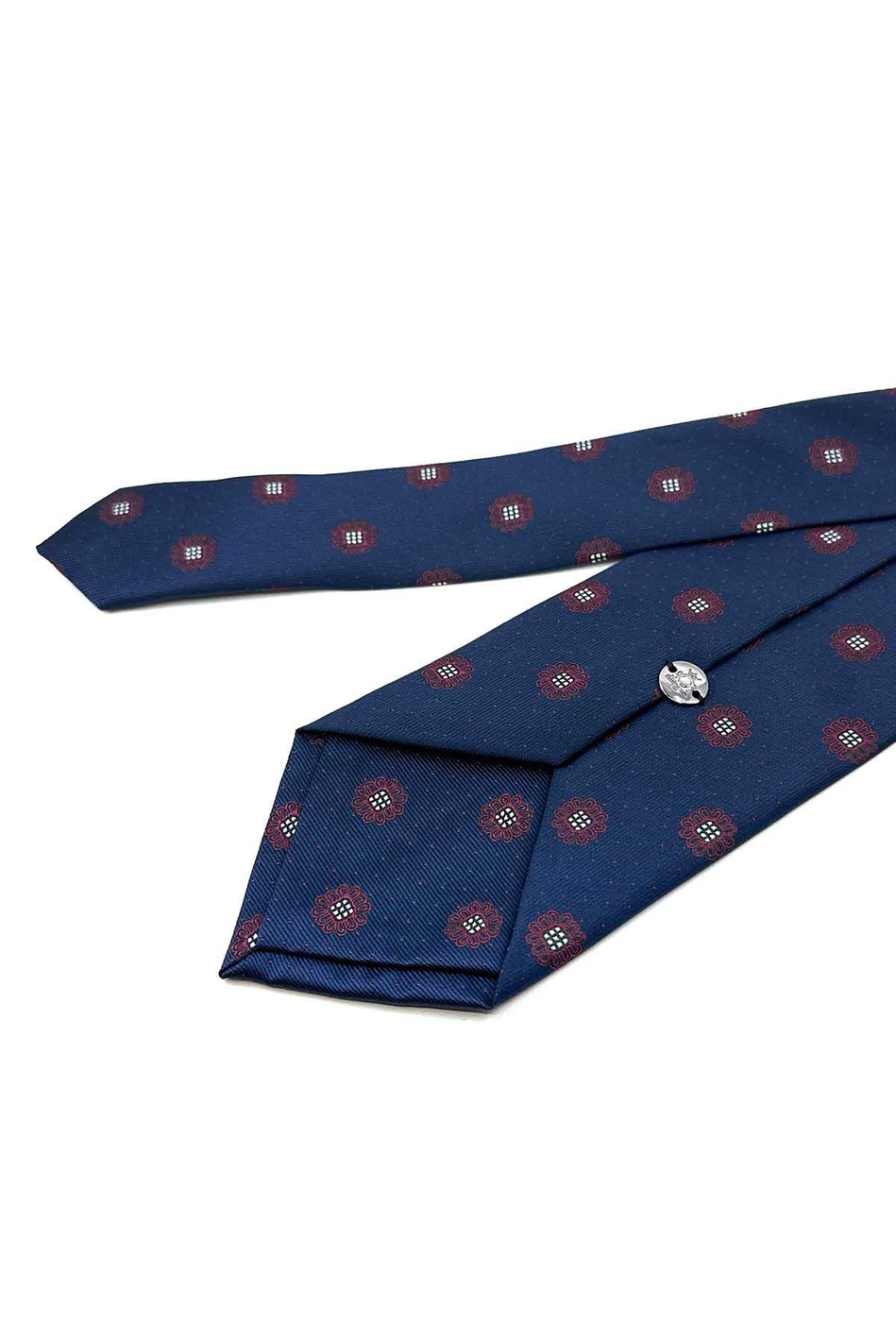 Lacivert Motif Desen Mendilli Klasik Kravat KK12310