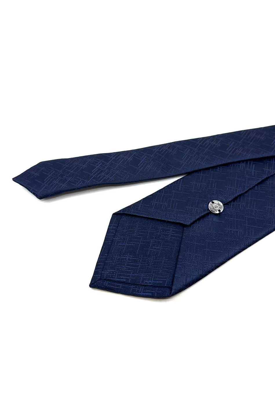 Lacivert Motif Desen Mendilli Klasik Kravat KK12435