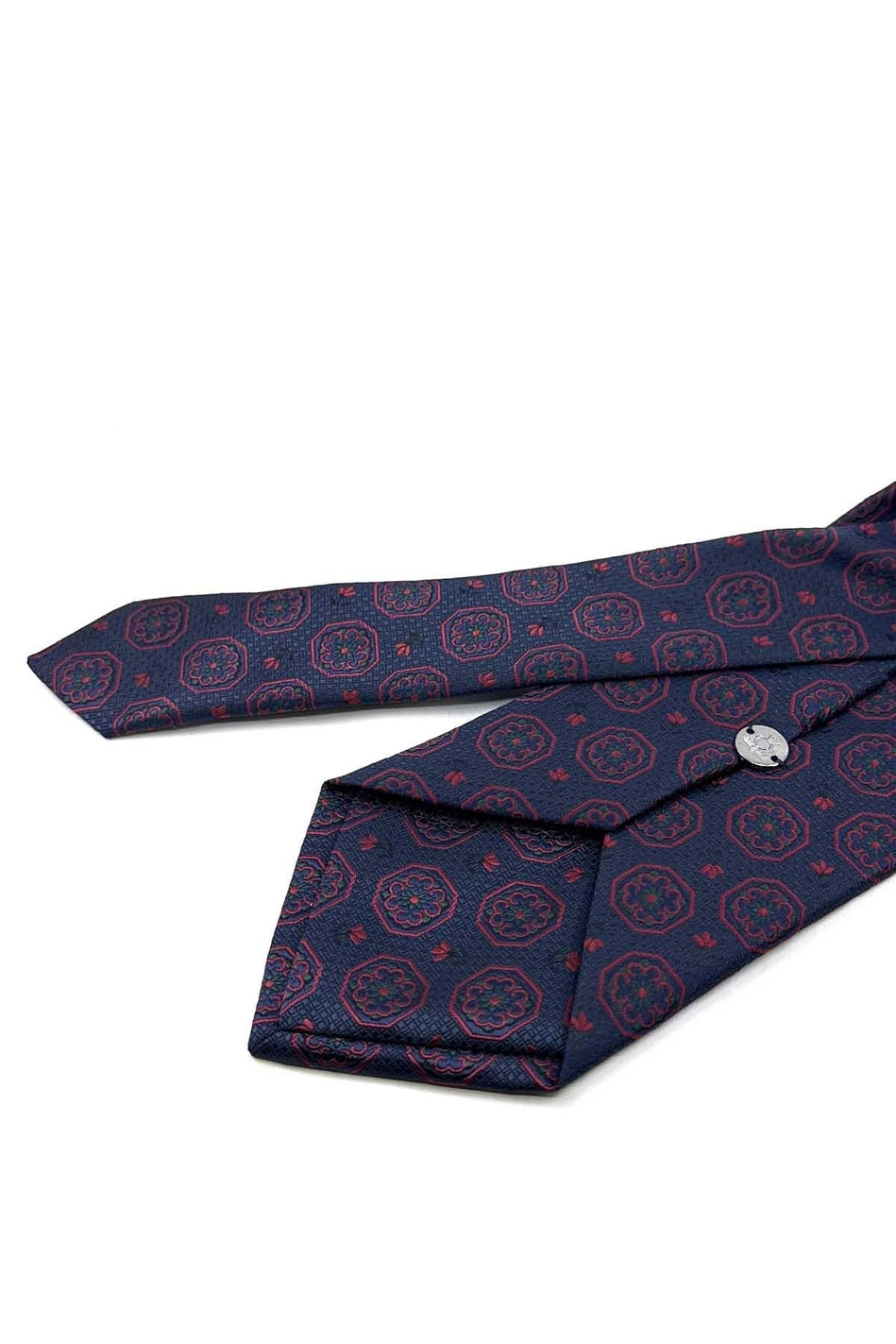 Lacivert Motif Desen Mendilli Klasik Kravat KK13948