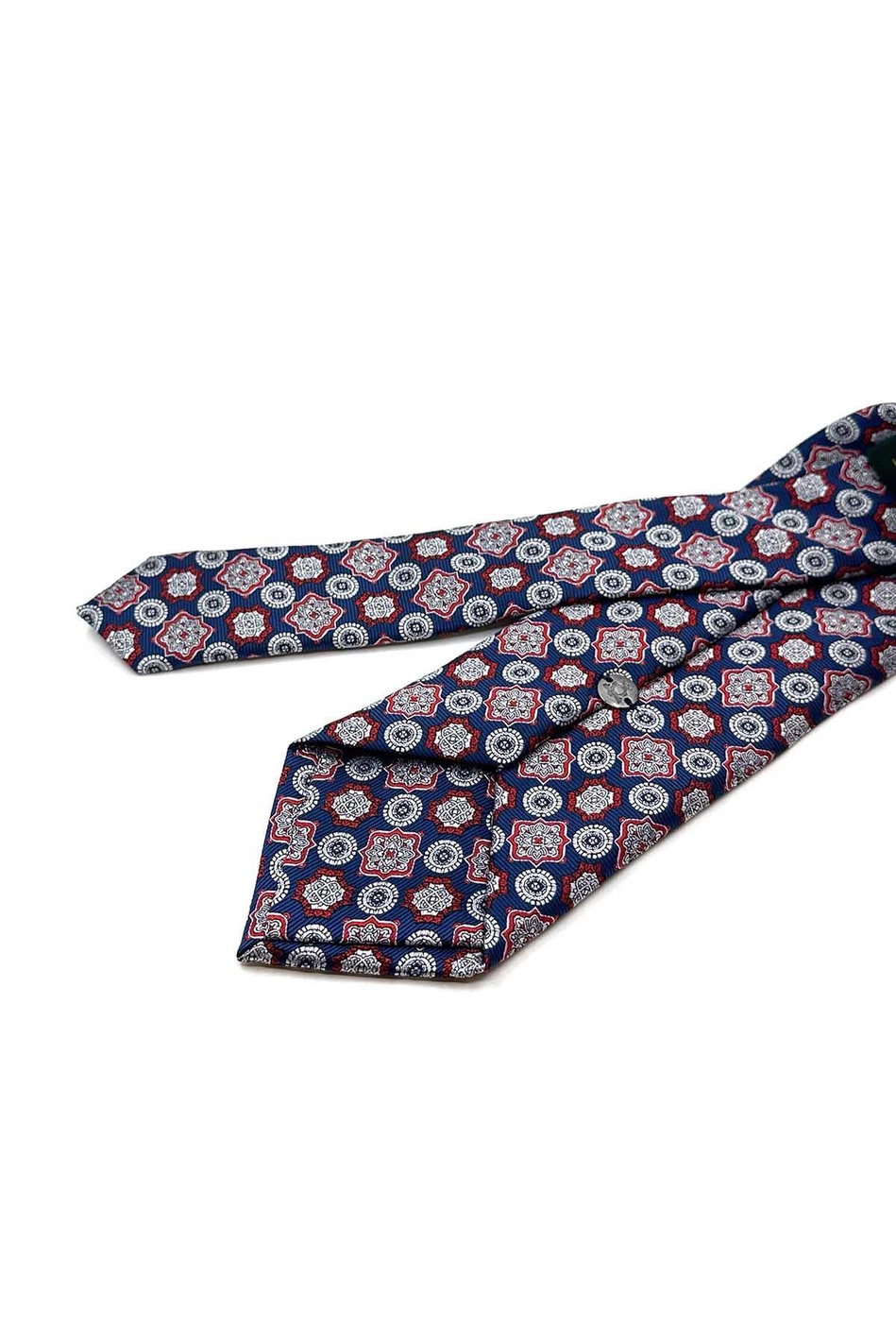 Lacivert Motif Desen Mendilli Klasik Kravat KK12974