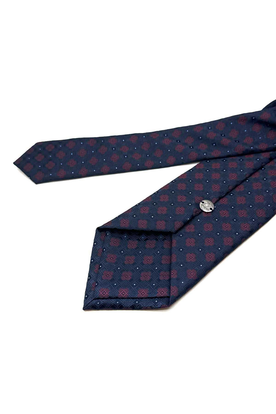 Lacivert Motif Desen Mendilli Klasik Kravat KK13037