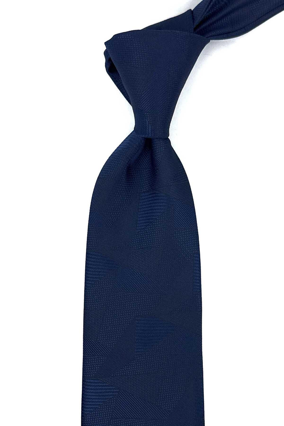 Lacivert Motif Desen Mendilli Klasik Kravat KK12294