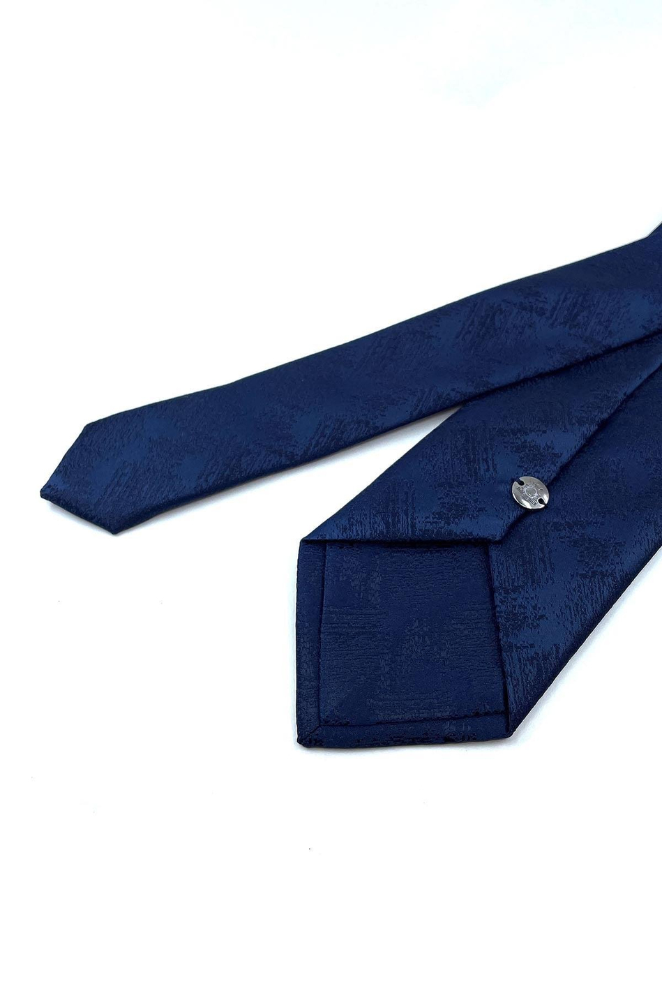 Lacivert Motif Desen Mendilli Klasik Kravat KK10981